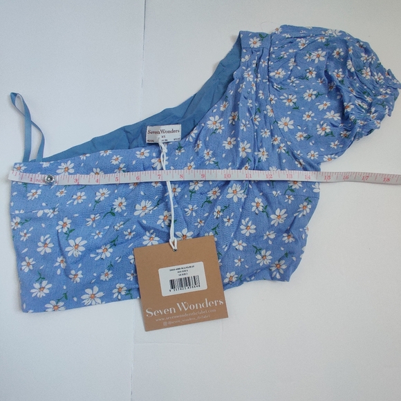 🆕 Seven Wonders Floral boho Bohemian One-Shoulder Puff Sleeve Crop Top_XS/M/XL - Picture 7 of 9